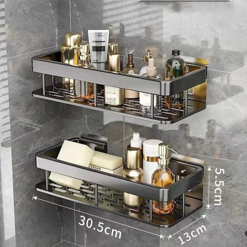 No-Drill Aluminium Bathroom Organiser – 1 or 2 Pack – view 9