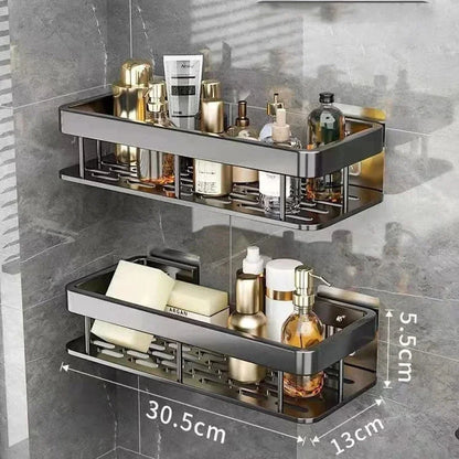 No-Drill Aluminium Bathroom Organiser – 1 or 2 Pack – view 9