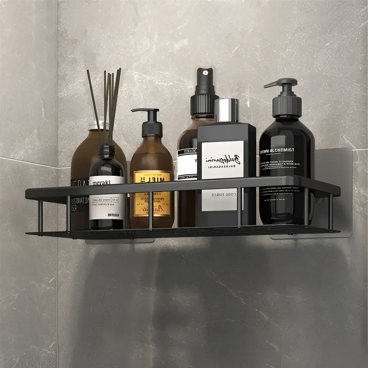 No-Drill Aluminium Bathroom Organiser – 1 or 2 Pack – view 10