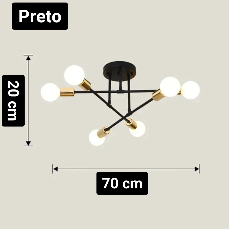 Nordic Ceiling Light – Gold, Black or White – view 5
