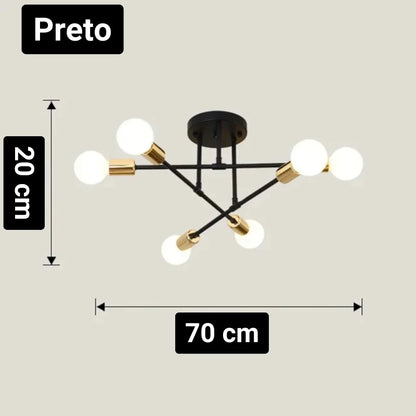Nordic Ceiling Light – Gold, Black or White – view 5