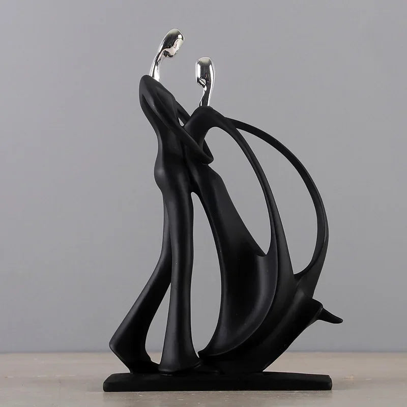 Nordic Dancing Couple Resin Sculpture – view 2