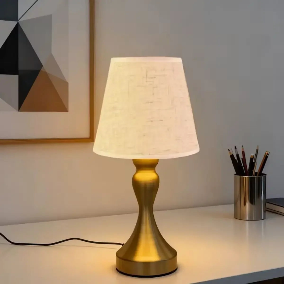 Nordic Fabric Shade Dimmable USB Table Lamp – view 2
