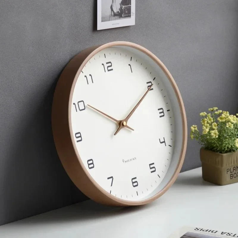 Nordic Solid Wood Silent Wall Clock – view 2