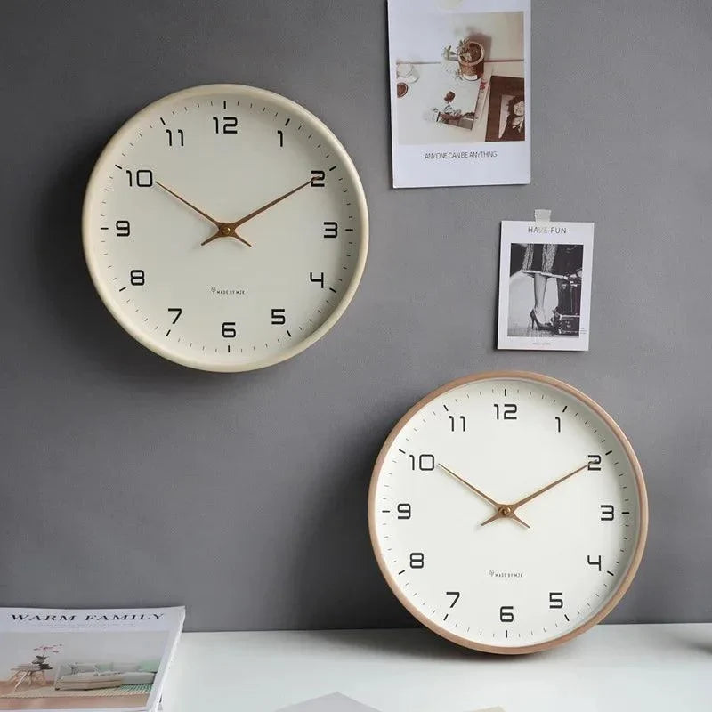 Nordic Solid Wood Silent Wall Clock – view 3