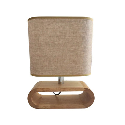 Nordic Wood Table Lamp with Fabric Shade – view 6