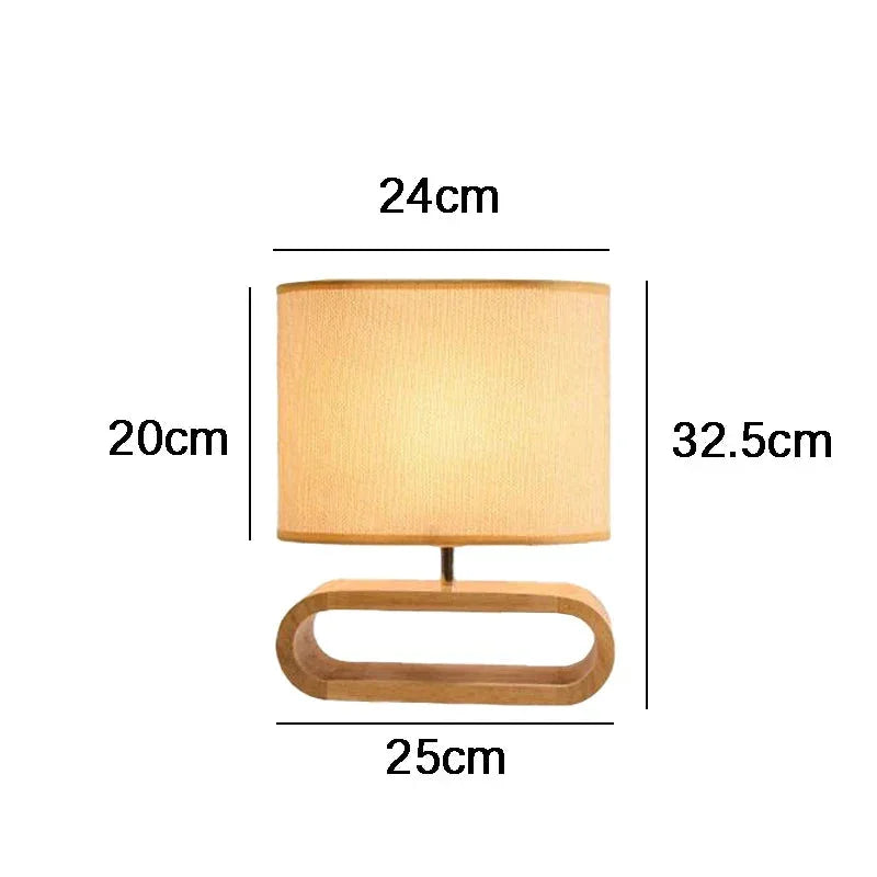 Nordic Wood Table Lamp with Fabric Shade – view 15