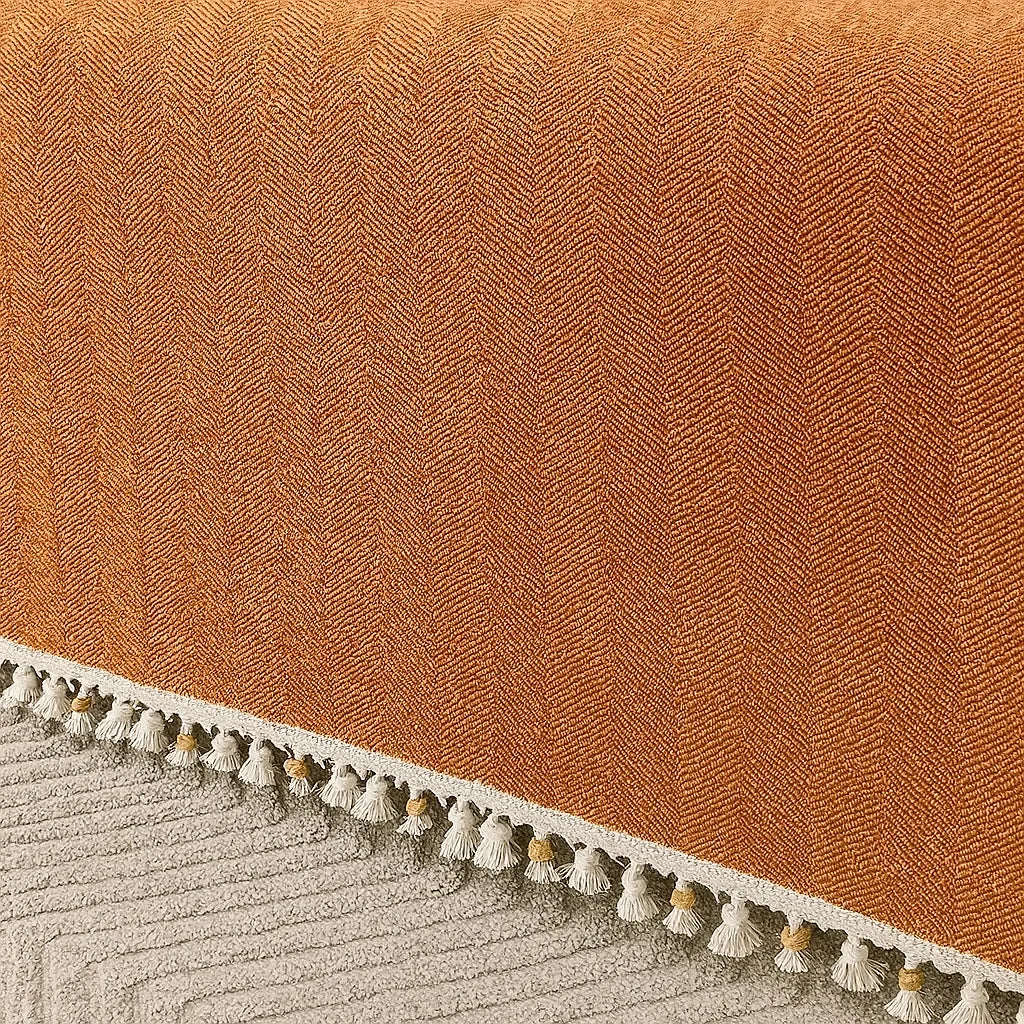 Orange Chevron Chenille Sofa Protector – view 4
