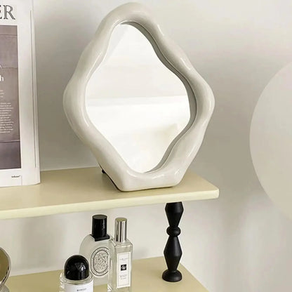 Oval Table Makeup Mirror with Adjustable Tilt – view 2