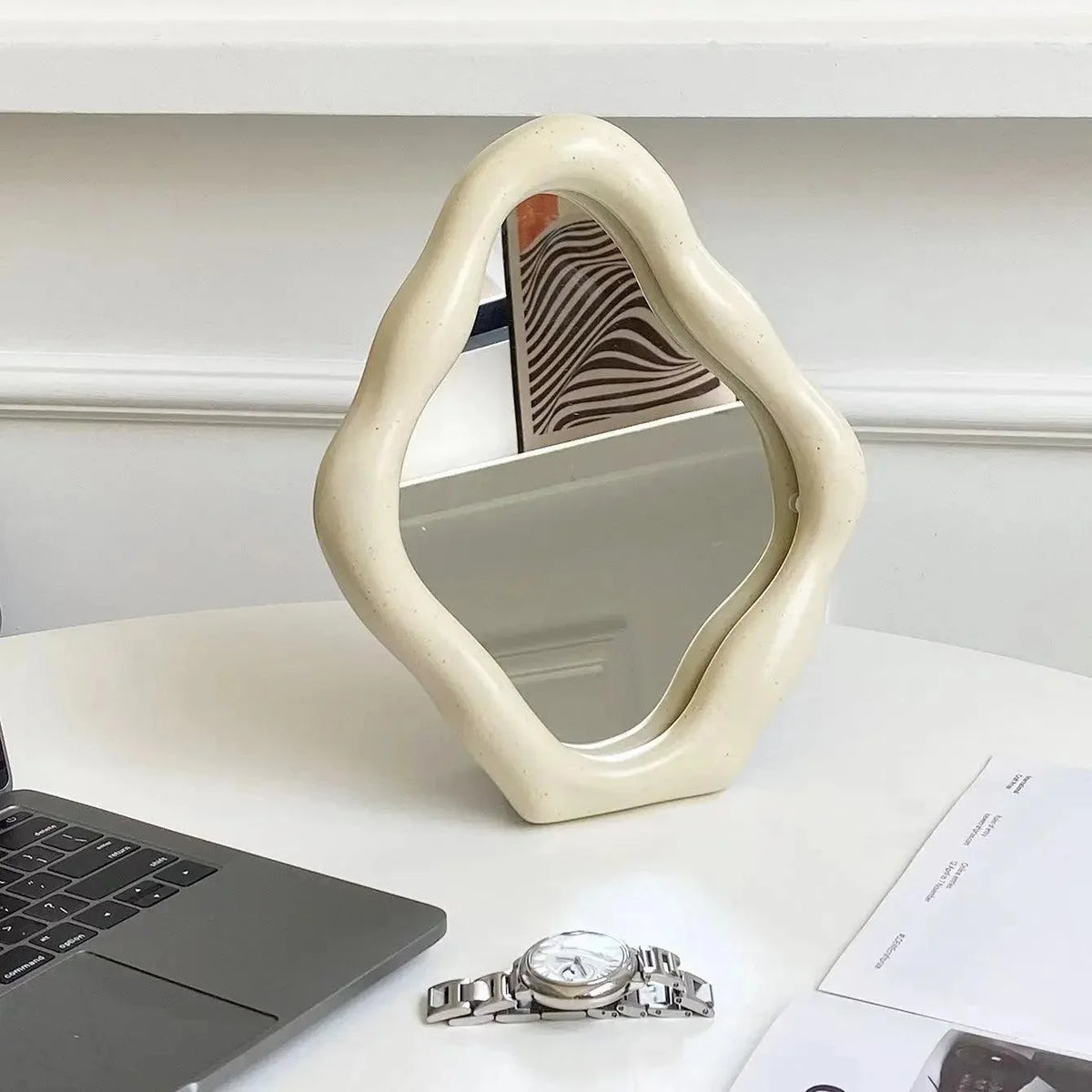 Oval Table Makeup Mirror with Adjustable Tilt – view 6