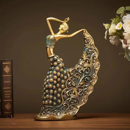 28.5cm Hand-Painted Peacock Ballerina Resin Sculpture – view 2