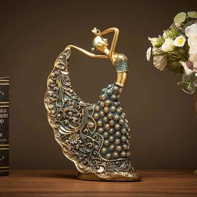 28.5cm Hand-Painted Peacock Ballerina Resin Sculpture – view 6