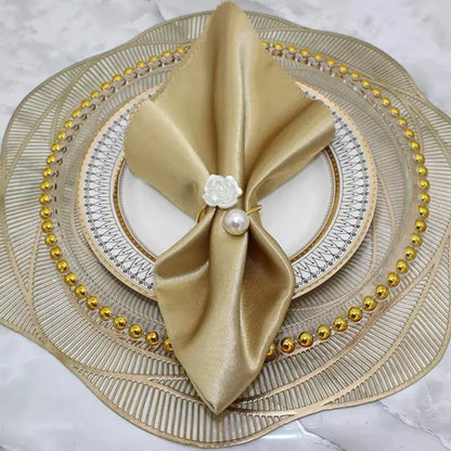 Pearl flower metal napkin rings – view 2
