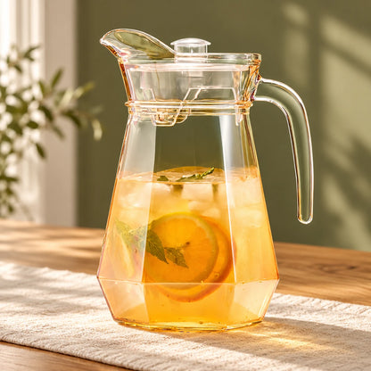 1.8L faceted glass pitcher with fitted lid - editorial view 4