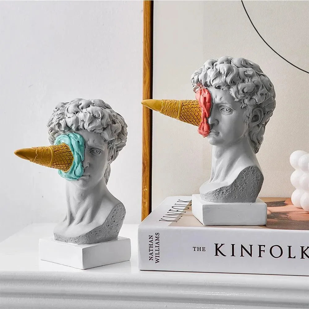 Postmodern David Ice Cream Resin Sculpture
