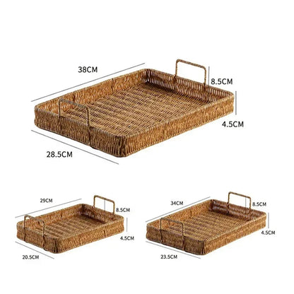 Rattan-Style Serving Tray with Handles – view 6