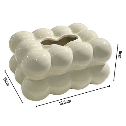 Rectangular Ceramic Tissue Box Cover – White or Silver – view 5