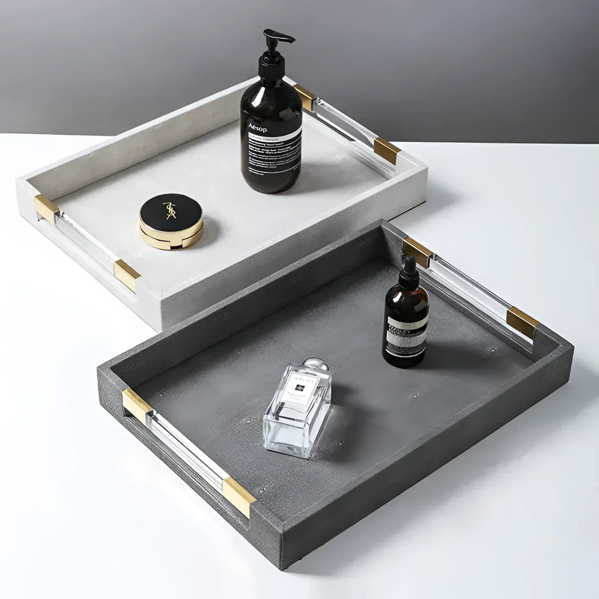 Rectangular Faux-Leather Decorative Tray – view 3