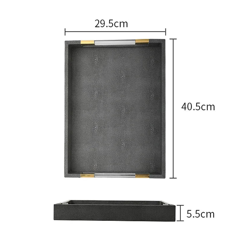 Rectangular Faux-Leather Decorative Tray – view 5