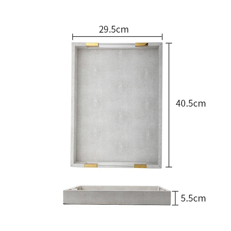 Rectangular Faux-Leather Decorative Tray – view 6