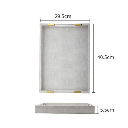 Rectangular Faux-Leather Decorative Tray – view 6