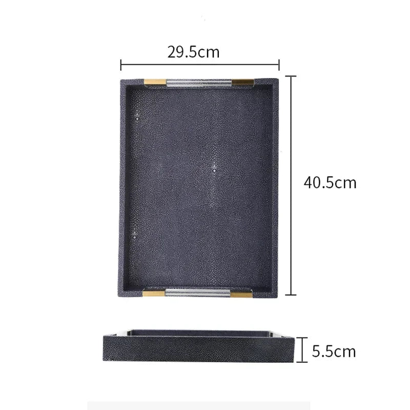 Rectangular Faux-Leather Decorative Tray – view 7