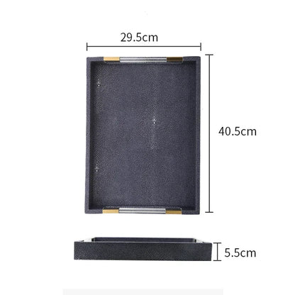 Rectangular Faux-Leather Decorative Tray – view 7