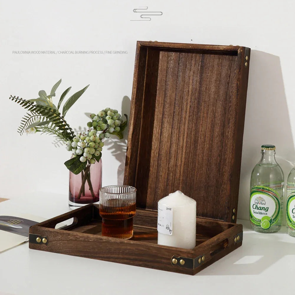 Rectangular Wood Serving Tray with Handles – view 3