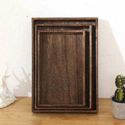 Rectangular Wood Serving Tray with Handles – view 5