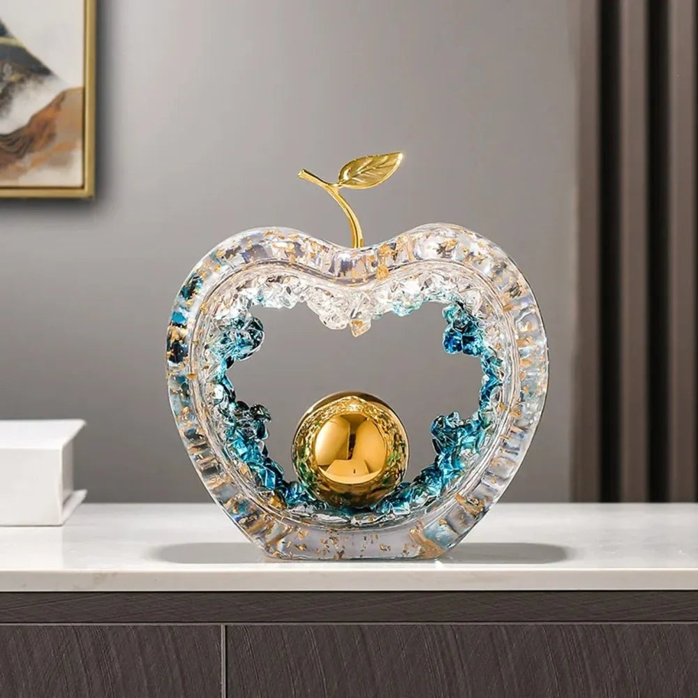 17.5cm Resin Apple Sculpture – Gold or Silver