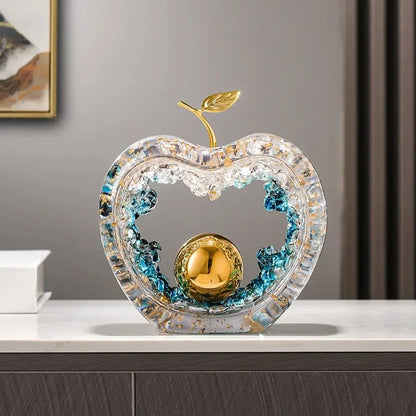 17.5cm Resin Apple Sculpture – Gold or Silver