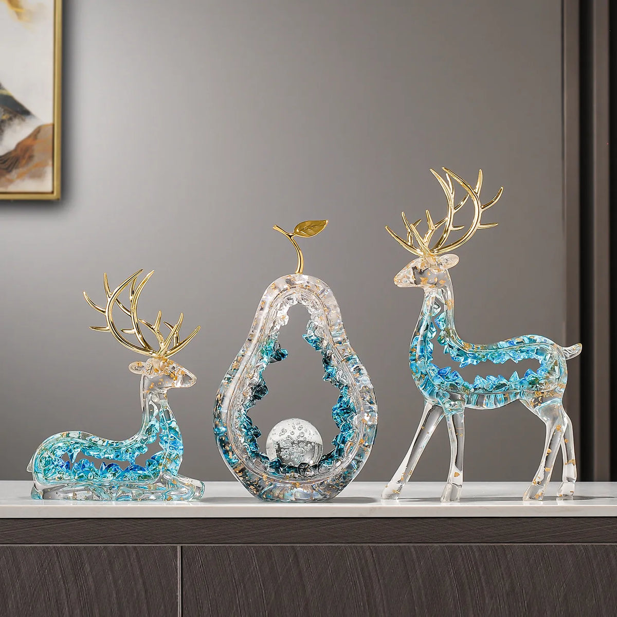 17.5cm Resin Apple Sculpture – Gold or Silver – view 6