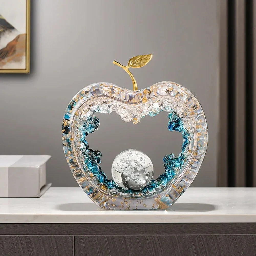 17.5cm Resin Apple Sculpture – Gold or Silver – view 7