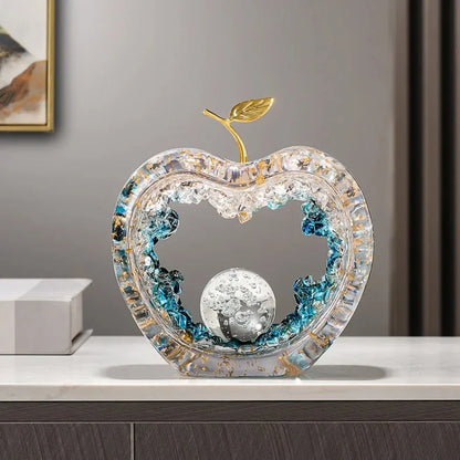 17.5cm Resin Apple Sculpture – Gold or Silver – view 7