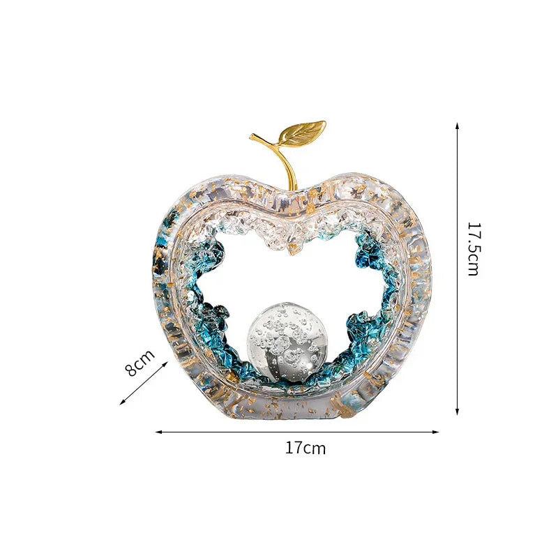 17.5cm Resin Apple Sculpture – Gold or Silver – view 9