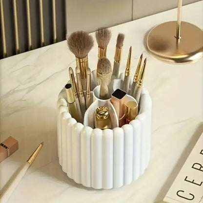 360° Rotating Makeup Brush Organiser with Cover – view 6