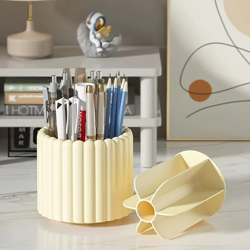 360° Rotating Makeup Brush Organiser with Cover – view 10