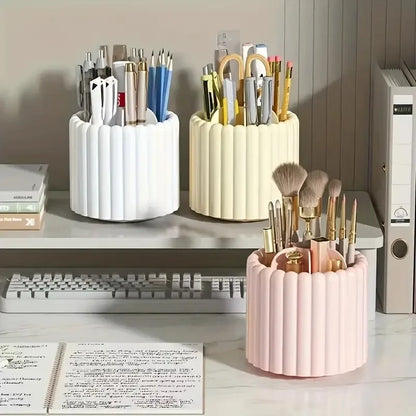 360° Rotating Makeup Brush Organiser with Cover – view 12