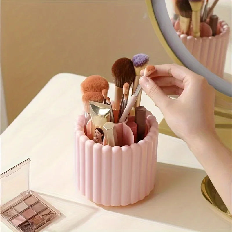 360° Rotating Makeup Brush Organiser with Cover – view 14