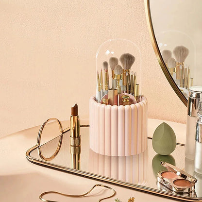 360° Rotating Makeup Brush Organiser with Cover – view 15