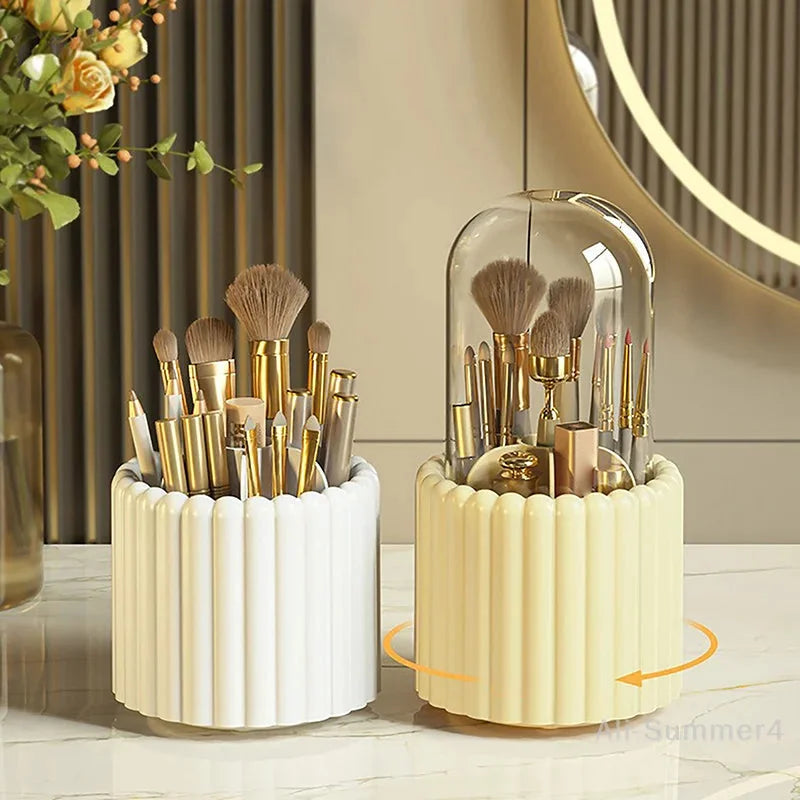 360° Rotating Makeup Brush Organiser with Cover – view 17