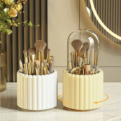 360° Rotating Makeup Brush Organiser with Cover – view 17