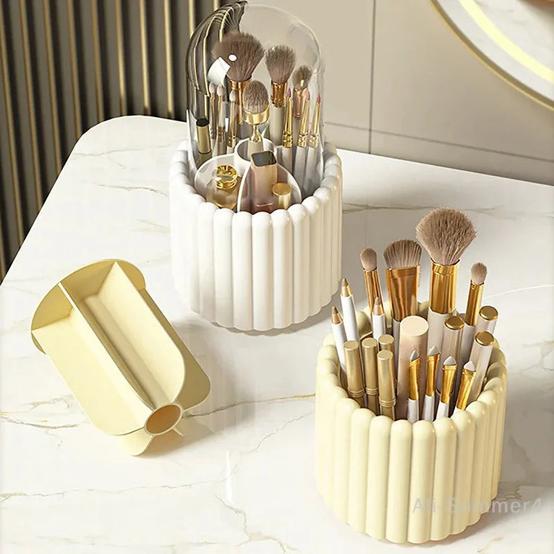 360° Rotating Makeup Brush Organiser with Cover – view 18