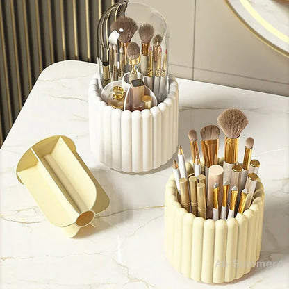 360° Rotating Makeup Brush Organiser with Cover – view 18
