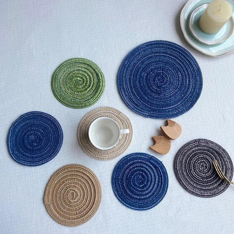Round Cotton & Ramie Table Mat Set – 6 Pieces – view 4