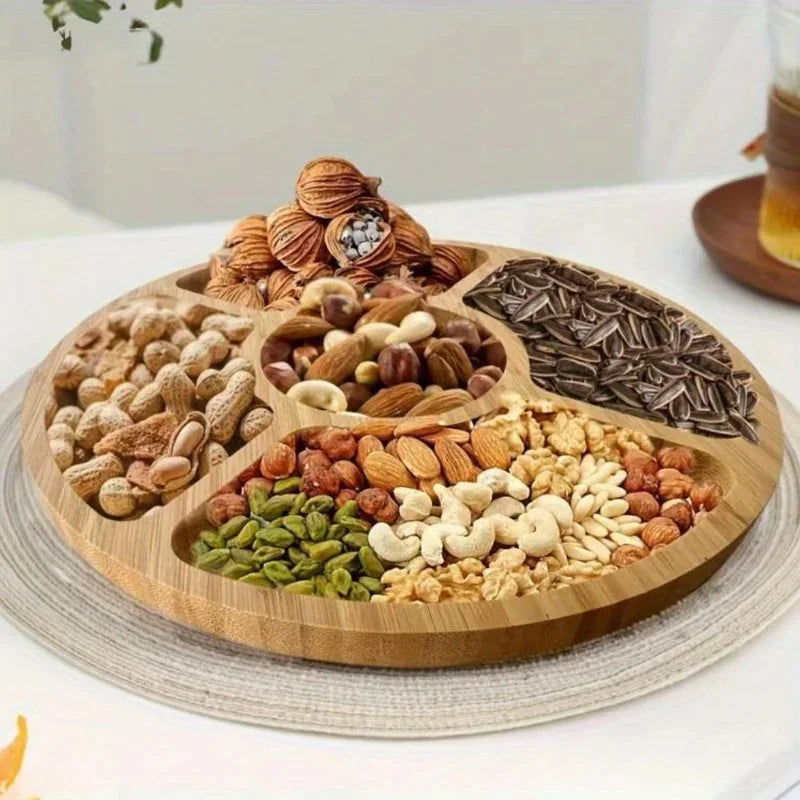 Round Divided Bamboo Serving Tray – view 4