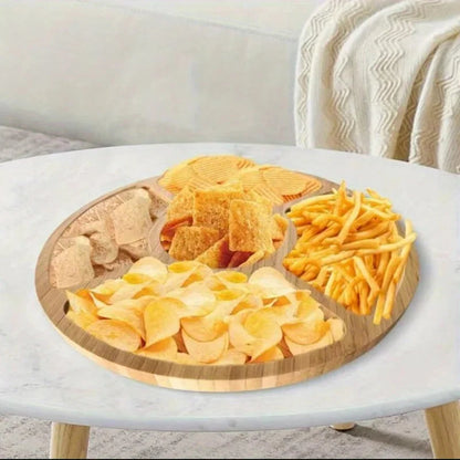 Round Divided Bamboo Serving Tray – view 5
