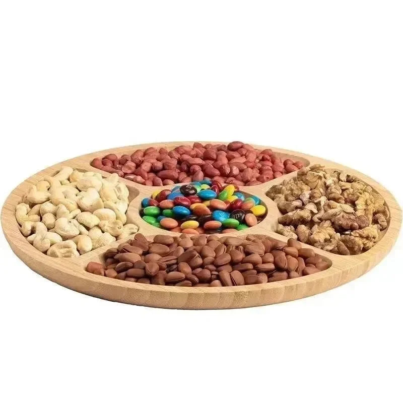 Round Divided Bamboo Serving Tray – view 6
