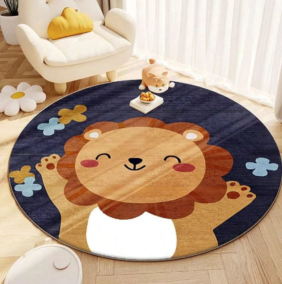 Round Lion Kids Rug – High-Density Polypropylene – view 2