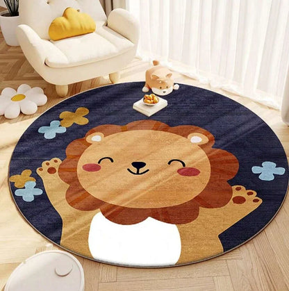 Round Lion Kids Rug – High-Density Polypropylene – view 2